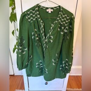 Knox Rose Target women’s green floral women’s block print style blouse large